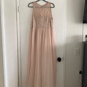 Beaded top gown-blush pink